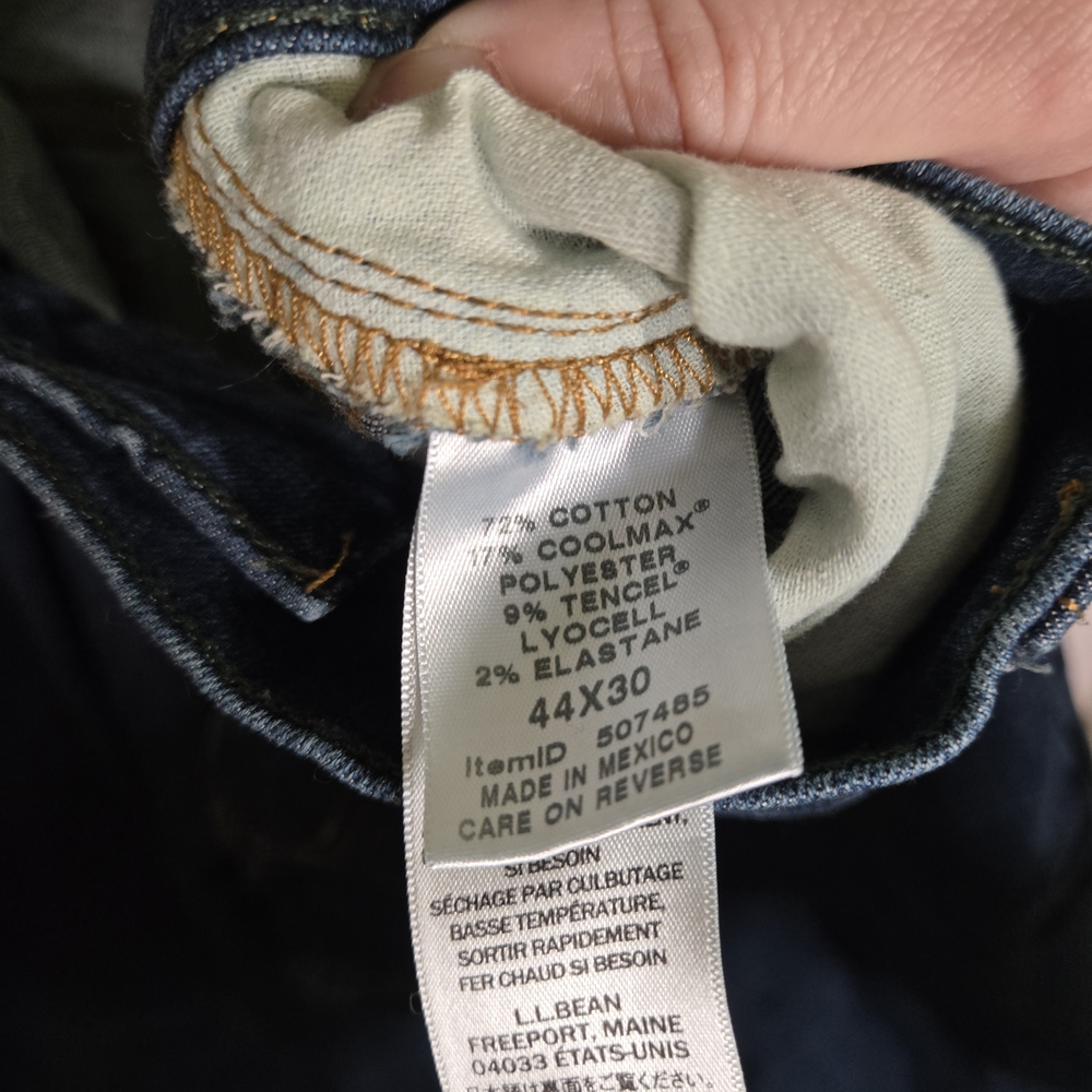 Men's L.L. Bean Dark Blue Relaxed Fit Jeans 44x30 - Picture 5 of 6